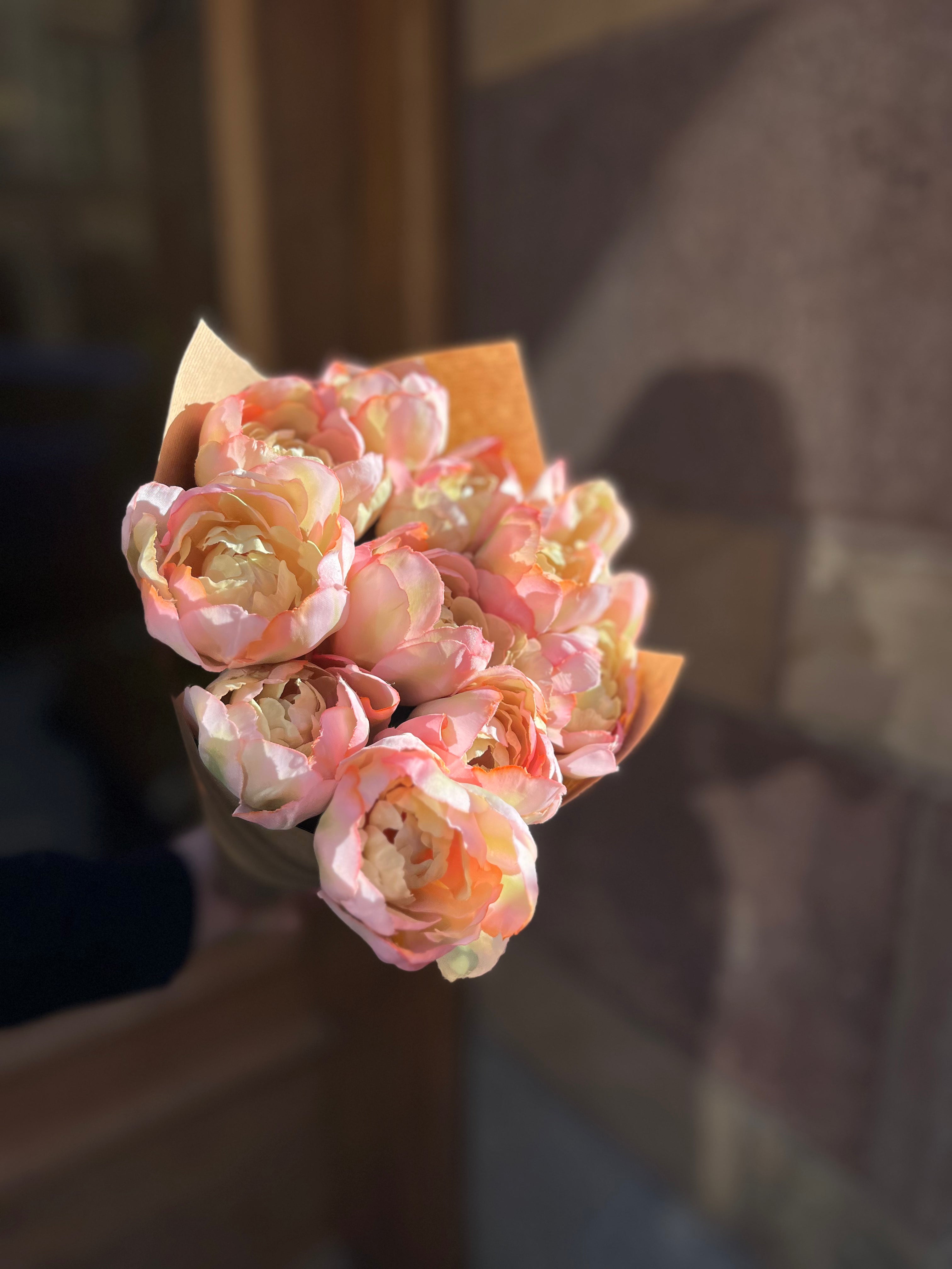 Peony tulip bouquet, Orange